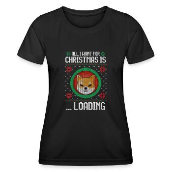 Tout ce que je veux pour Noël, c’est une chemise Crypto Shiba - T-shirt sport Femme - noir - Devant - AI Model Female 172 light (172cm)