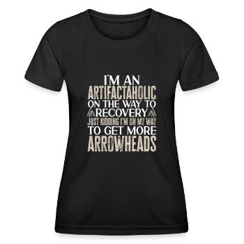Arrowhead Hunting Pfeilspitzen Sammler - Frauen Funktions-T-Shirt - Schwarz - Vorne - AI Model Female 172 light (172cm)