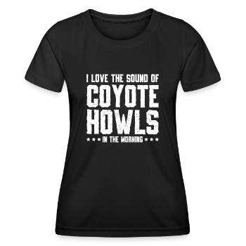 Coyote Jäger - Frauen Funktions-T-Shirt - Schwarz - Vorne - AI Model Female 172 light (172cm)