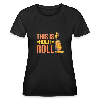 Staubsauger Haushalt Hausputz Hausfrau Hausmann - Frauen Funktions-T-Shirt - Schwarz - Vorne - AI Model Female 172 light (172cm)