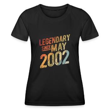20th Birthday Gift Legendary Since May 2002 20 Yea - Frauen Funktions-T-Shirt - Schwarz - Vorne - AI Model Female 172 light (172cm)