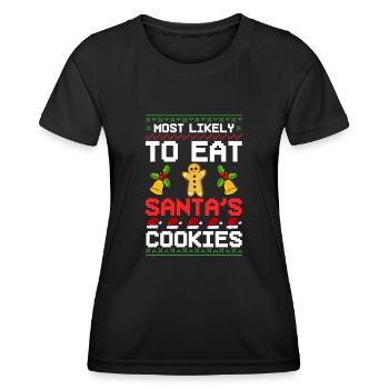 Biscuits de Noël Biscuits Cuisson Biscuits de Noël - T-shirt sport Femme - noir - Devant - AI Model Female 172 light (172cm)