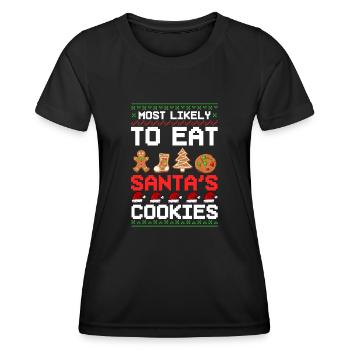 Biscuits de Noël Biscuits Cuisson Biscuits de Noël - T-shirt sport Femme - noir - Devant - AI Model Female 172 light (172cm)