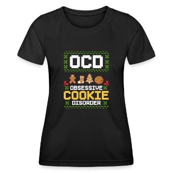 Biscuits de Noël Biscuits Cuisson Biscuits de Noël - T-shirt sport Femme - noir - Devant - AI Model Female 172 light (172cm)