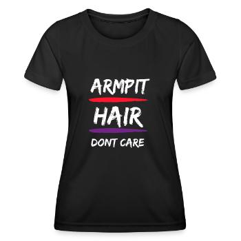 Féministe Anti Rasage Corps Velu - T-shirt sport Femme - noir - Devant - AI Model Female 172 light (172cm)