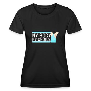 Féministe Anti Rasage Corps Velu - T-shirt sport Femme - noir - Devant - AI Model Female 172 light (172cm)