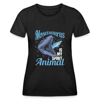 Meeresbiologe Mosasaurus Uhrzeit Dinosaurier - Frauen Funktions-T-Shirt - Schwarz - Vorne - AI Model Female 172 light (172cm)