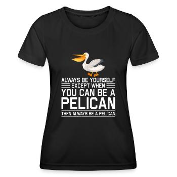 Pelikan Pelikane Vögel Wasservogel - Frauen Funktions-T-Shirt - Schwarz - Vorne - AI Model Female 172 light (172cm)