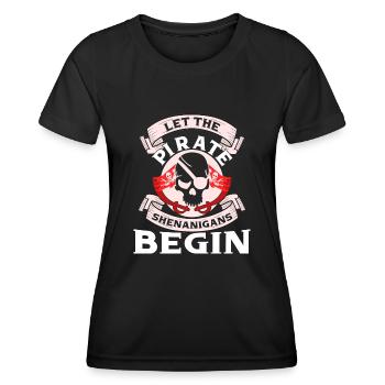 Corsaire de partie de crâne de pirate enfants - T-shirt sport Femme - noir - Devant - AI Model Female 172 light (172cm)