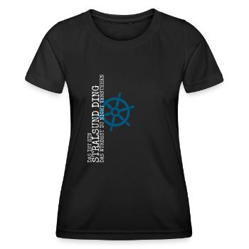 Stralsund lustiger Spruch Stralsunder - Frauen Funktions-T-Shirt - Schwarz - Vorne - AI Model Female 172 light (172cm)