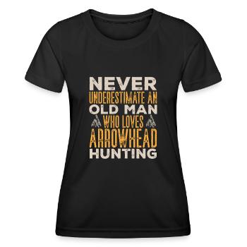 Arrowhead Hunting Pfeilspitzen Sammler - Frauen Funktions-T-Shirt - Schwarz - Vorne - AI Model Female 172 light (172cm)
