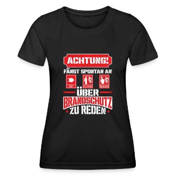 Redet Brandschutz Brandschutzbeauftragter - Frauen Funktions-T-Shirt - Schwarz - Vorne - AI Model Female 172 light (172cm)