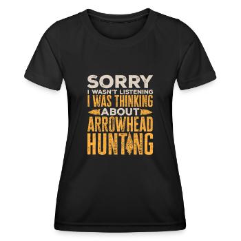 Arrowhead Hunting Pfeilspitzen Sammler - Frauen Funktions-T-Shirt - Schwarz - Vorne - AI Model Female 172 light (172cm)