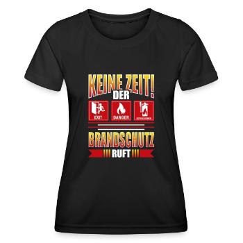 Der Brandschutz ruft Brandschutzbeauftragter - Frauen Funktions-T-Shirt - Schwarz - Vorne - AI Model Female 172 light (172cm)