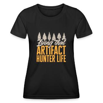 Arrowhead Hunting Pfeilspitzen Sammler - Frauen Funktions-T-Shirt - Schwarz - Vorne - AI Model Female 172 light (172cm)