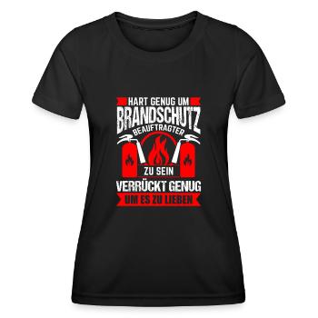 Hart genug um Brandschutzbeauftragter zu sein - Frauen Funktions-T-Shirt - Schwarz - Vorne - AI Model Female 172 light (172cm)