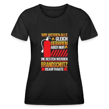 Nur die Besten werden Brandschutzbeauftragter - Frauen Funktions-T-Shirt - Schwarz - Vorne - AI Model Female 172 light (172cm)