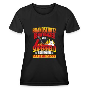 Brandschutzbeauftragter Superheld kein Beruf - Frauen Funktions-T-Shirt - Schwarz - Vorne - AI Model Female 172 light (172cm)