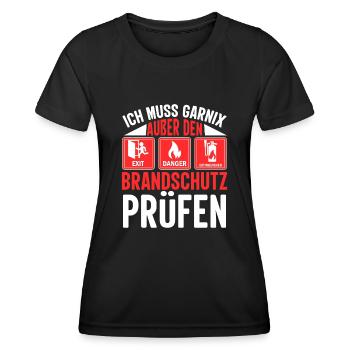 Brandschutzbeauftragter ich muss garnix - Frauen Funktions-T-Shirt - Schwarz - Vorne - AI Model Female 172 light (172cm)