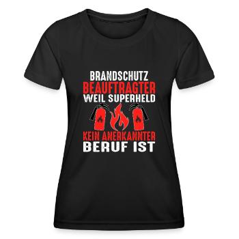 Brandschutzbeauftragter Superheld kein Beruf - Frauen Funktions-T-Shirt - Schwarz - Vorne - AI Model Female 172 light (172cm)