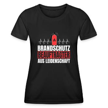 Brandschutzbeauftragter Leidenschaft Herzschlag - Frauen Funktions-T-Shirt - Schwarz - Vorne - AI Model Female 172 light (172cm)