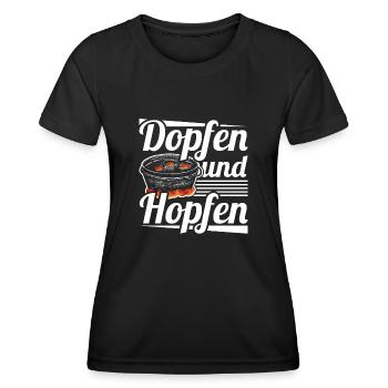 Dutch Oven Dopfen und Hopfen Outdoor - Frauen Funktions-T-Shirt - Schwarz - Vorne - AI Model Female 172 light (172cm)