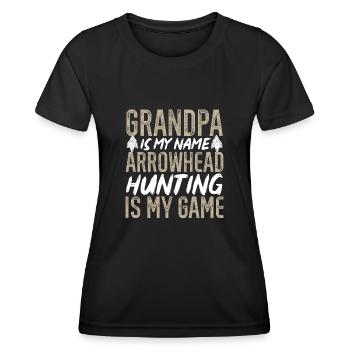 Arrowhead Hunting Pfeilspitzen Sammler - Frauen Funktions-T-Shirt - Schwarz - Vorne - AI Model Female 172 light (172cm)