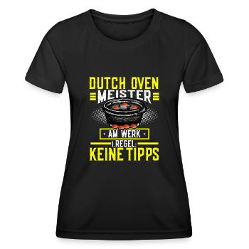 Dutch Oven Meister keine Tipps Dopfen - Frauen Funktions-T-Shirt - Schwarz - Vorne - AI Model Female 172 light (172cm)