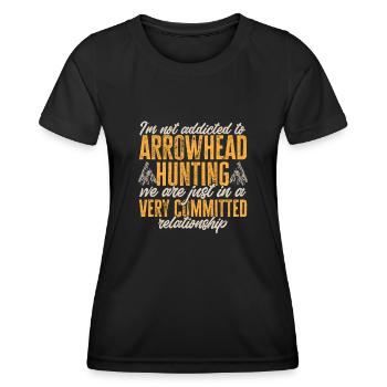 Arrowhead Hunting Pfeilspitzen Sammler - Frauen Funktions-T-Shirt - Schwarz - Vorne - AI Model Female 172 light (172cm)