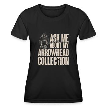 Arrowhead Hunting Pfeilspitzen Sammler - Frauen Funktions-T-Shirt - Schwarz - Vorne - AI Model Female 172 light (172cm)