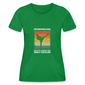 Kickboxen Papa Lustige Vater Sprüche Vatertag - Frauen Funktions-T-Shirt - Kelly Green - Vorne - AI Model Female 172 dark (172cm)