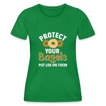 Bagel Spruch Geschenk - Frauen Funktions-T-Shirt - Kelly Green - Vorne - AI Model Female 172 dark (172cm)
