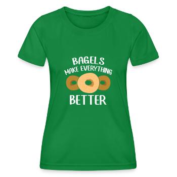 Bagel Spruch Geschenk - Frauen Funktions-T-Shirt - Kelly Green - Vorne - AI Model Female 172 dark (172cm)