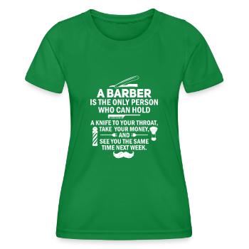 Barbershop Friseur Friseurin Barbier - Frauen Funktions-T-Shirt - Kelly Green - Vorne - AI Model Female 172 dark (172cm)