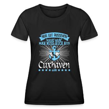 Cuxhaven Witz lustig Cuxhavener - Frauen Funktions-T-Shirt - Schwarz - Vorne - AI Model Female 172 light (172cm)