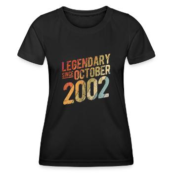 20th Birthday Gift Legendary Since October 2002 20 - Frauen Funktions-T-Shirt - Schwarz - Vorne - AI Model Female 172 light (172cm)