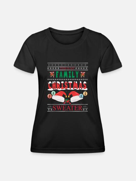 Lustige Familienpaar Kleidung Weihnachten - Funktionsshirt til damer - sort