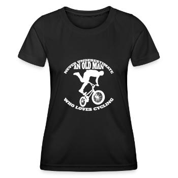 Fahrradtour Fahrrad Radeln Mountainbike Radfahren - Frauen Funktions-T-Shirt - Schwarz - Vorne - AI Model Female 172 light (172cm)