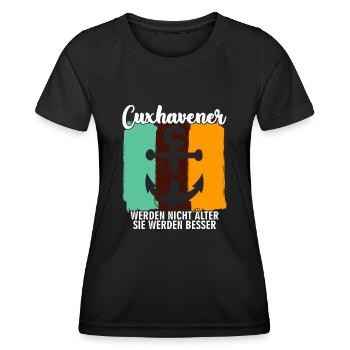 Cuxhaven retro Cuxhavener - Frauen Funktions-T-Shirt - Schwarz - Vorne - AI Model Female 172 light (172cm)