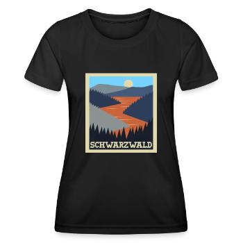 Schwarzwald Urlaub Schwarzwälder - Frauen Funktions-T-Shirt - Schwarz - Vorne - AI Model Female 172 light (172cm)