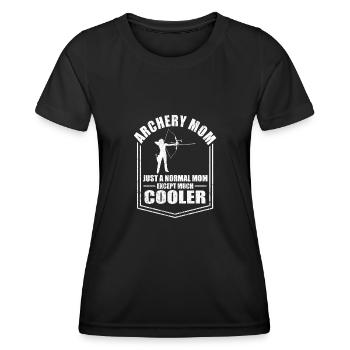 Bogenschießen Mom Lustige Mutter Sprüche Muttertag - Frauen Funktions-T-Shirt - Schwarz - Vorne - AI Model Female 172 light (172cm)