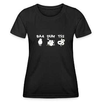 Drôle de jeu de mots Baa Dum Tss Shirt - T-shirt sport Femme - noir - Devant - AI Model Female 172 light (172cm)
