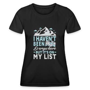 Outdoor Camping Wandern Backpacking - Frauen Funktions-T-Shirt - Schwarz - Vorne - AI Model Female 172 light (172cm)