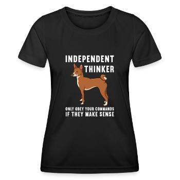 Basenji Hund Geschenk - Frauen Funktions-T-Shirt - Schwarz - Vorne - AI Model Female 172 light (172cm)