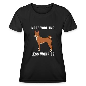 Basenji Hund Geschenk - Frauen Funktions-T-Shirt - Schwarz - Vorne - AI Model Female 172 light (172cm)