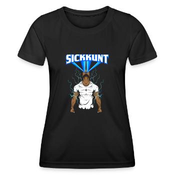 Workout Bodybuilding Fitnessstudio Gewichtheben - Frauen Funktions-T-Shirt - Schwarz - Vorne - AI Model Female 172 light (172cm)