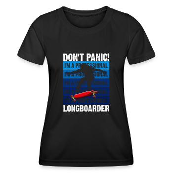 Lonagboarding Ich Bin Longboarder - Frauen Funktions-T-Shirt - Schwarz - Vorne - AI Model Female 172 light (172cm)