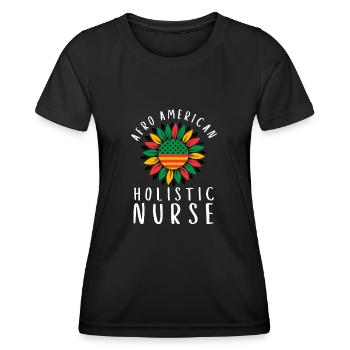 Homéopathie Médecine alternative, Soins infirmiers holistiques - T-shirt sport Femme - noir - Devant - AI Model Female 172 light (172cm)