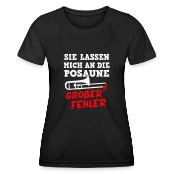 Posaune Posaunist Blasorchester Blasmusik - Frauen Funktions-T-Shirt - Schwarz - Vorne - AI Model Female 172 light (172cm)