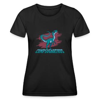 Compsognathus Dinosaur - Frauen Funktions-T-Shirt - Schwarz - Vorne - AI Model Female 172 light (172cm)
